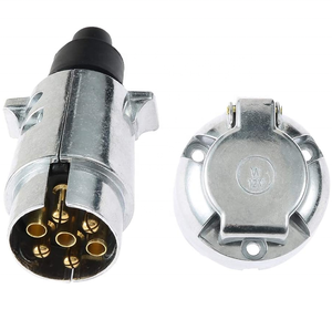 OEM <span class=keywords><strong>7</strong></span> Pin <span class=keywords><strong>remolque</strong></span> enchufe 12 V Socket kit/set aleación de aluminio <span class=keywords><strong>remolque</strong></span> <span class=keywords><strong>enganche</strong></span> <span class=keywords><strong>7</strong></span> Pin macho y hembra para camión Camper Van barco - Product Image 2