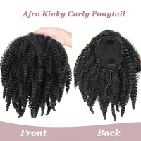 Postiches de cheveux Afro Twist Ponytail, tresses Marley moelleuses, extensions de cheveux Afro Kinky Curly, queue de cheval à cordon