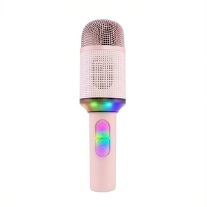 Micrófono Led H9, micrófono portátil rosa con Bluetooth, Karaoke inalámbrico, canto con luces Rgb para teléfono Universal - Product Image 1