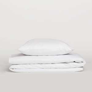 Ensemble de housse de couette 100% coton blanc, taille twin française 200x200cm - Product Image 1