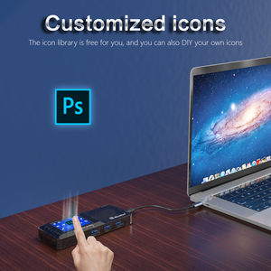 Dock tất cả trong một H1 Type-C-Màn hình Macro LCD, thanh cảm ứng, đầu ra <span class=keywords><strong>HDMI</strong></span>, cổng USB-Được thiết kế để phát trực tiếp và kiểm soát luồng công việc - Product Image 5