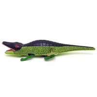 Figurine d'animal marchant en fer forgé, crocodile vintage à manivelle, jouet en métal rétro, modèle de collection, décoration, cadeau