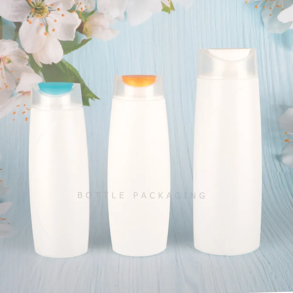 Garrafas HDPE de 200 ml para cabelo, recipiente de 250 ml, garrafa de loção de 400 ml, frasco de plástico para shampoo