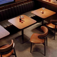 Bancs de restaurant de style rétro pour fast-food, canapé, table et chaises de café, ensemble de sièges de restaurant, chaises en cuir