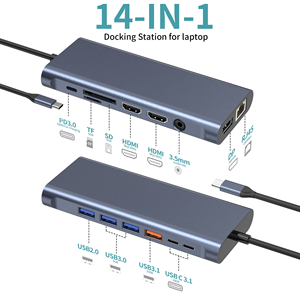 Docking Station MST 14-in-1, Hub USB-C, Adattatore USB, Docking Station per 3 Monitor HD-MI DP, Triplo Monitor per Laptop, Docking USB C - Product Image 2