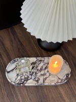 Stonekocc personnalisé Calacatta alto plateau en marbre naturel tapis de tasse flexible et plateau de rangement décor à la maison pour le salon
