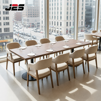 Meubles de restaurant J2S, mobilier commercial pour café, ensemble table et chaises en bois, projet de design d'intérieur personnalisé pour hôtel et café