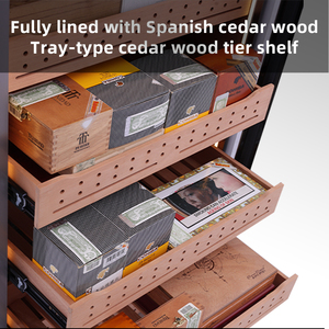 وصل حديثًا خزانة فاخرة من الفولاذ المقاوم للصدأ ضاغط ثلاجة سيجار مع خشب أرز إسبانيا - Product Image 6