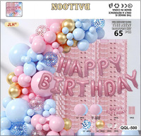 Guirnalda de Globos de Látex para Fiestas de Cumpleaños, Decoración de Fondo con Diseño Vintage y Serie de Colores Macaron, Impresión sin Motivos