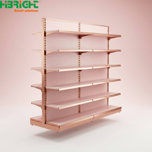 Étagère de présentation pour supermarché en métal et bois, unité de rayonnage gondole pour magasin de détail, supermarché et épicerie - Product Image 1
