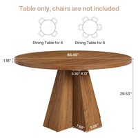 Table à manger ronde en bois 1 ensemble pour 4 Table à manger ronde en bois massif pour 4 Table à manger ronde en bois