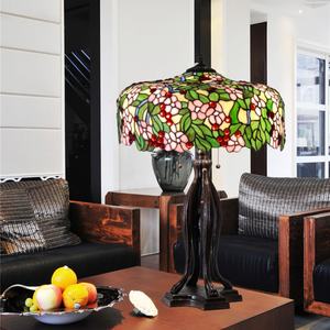 Lámpara de Mesa de 20'' de Estilo Floral Pastoral Europeo, Hecha a Mano, con Base de Hierro y Cúpula de Vidrio Tiffany, LED AC 2700K, para Sala de Estar - Product Image 3