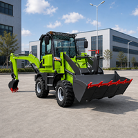 LUYU 1-Tonnen-Mini-Baggerlader Schwerlast-4x4-Traktor mit Frontlader und Heckbagger