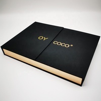 Coffret Cadeau Luxe Personnalisé Écologique pour Thé et Café, Design Portefeuille Ceinture, Double Ouverture, Estampage Or, Gaufrage Mat, Éponge