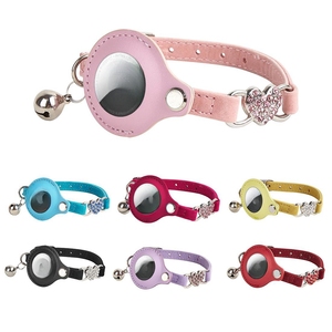 Collar Reflectante de Cuero <span class=keywords><strong>para</strong></span> Gato, Accesorios <span class=keywords><strong>para</strong></span> Mascotas, <span class=keywords><strong>Gps</strong></span>, Manzana, <span class=keywords><strong>con</strong></span> Soporte, Anillo de Campana, Diamante - Product Image 2