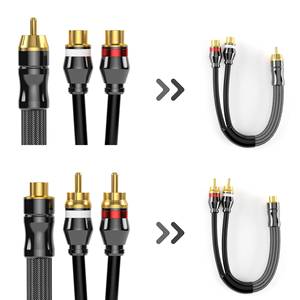 Câble audio tressé en nylon à double blindage tout cuivre RCA en gros - Product Image 5