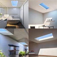Panneau LED WiFi Tuya, simulation du rythme biologique, éclairage solaire, ciel artificiel virtuel, lumière de plafond, lumière de fenêtre bleue