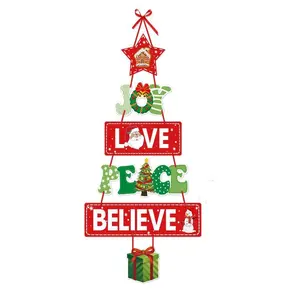 Fabrik Großhandel Hot Selling Weihnachts dekorationen hängen Anhänger im Freien Freude Liebe Frieden Weihnachten hängen Ornament