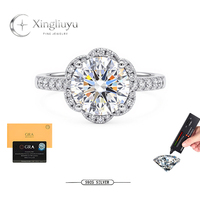 Bague de fiançailles pour femme en argent sterling 925 avec moissanite, nouveau modèle, coupe ronde brillante, 1 carat
