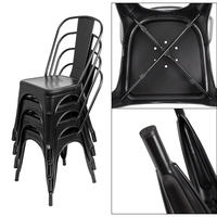 Chaise de salle à manger en métal empilable de style Tolix en fer antique facile à assembler
