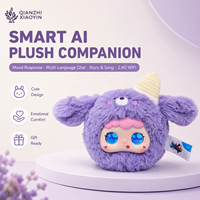Porte-clés en peluche IA Licorne Crème Glacée à un œil, visage en polyester, yeux holographiques, clonage vocal, 50+ langues, Wi-Fi