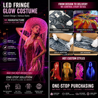 LiqVis Exotic Elegance Festival Performance Costume lumineux LED personnalisé et élégant avec chapeau à franges pour soirée cocktail