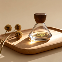 Bouteilles de diffuseur d'aromathérapie rondes personnalisées de 100 millilitres pour la décoration de la maison ; Bouteilles de diffuseur en verre parfumé de 4 onces