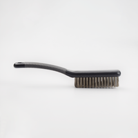 Brosse de nettoyage en fil d'acier, poils en acier inoxydable, élimination de la peinture et de la rouille, avec manche en plastique, nettoyeur de surface DIY