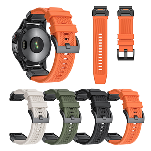 Bracelet de montre en caoutchouc FKM à boucle en acier noir de luxe pour Garmin Fenix 3/<span class=keywords><strong>Sapphire</strong></span>/<span class=keywords><strong>HR</strong></span>-Fenix 6X/6X Pro & <span class=keywords><strong>Sapphire</strong></span>/6X Pro Solar/7X - Product Image 1