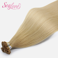 Nouvelles extensions capillaires à pointe en K, cheveux vierges bruts 100% Remy russes, pré-collées à la kératine, pointe plate en K, double épaisseur, extensions de cheveux humains