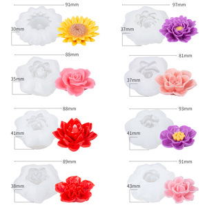 Early Riser 3D flor aromaterapia vela molde de silicona hecho a mano Rosa peonía decoración vela perfumada molde - Product Image 2