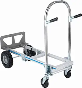 Uni-sessiz 250kgs 2 in 1 alüminyum katlanabilir el kamyon Dolly 550lbs ağır katlanır Platform el arabası programı itme sepeti FHT250A