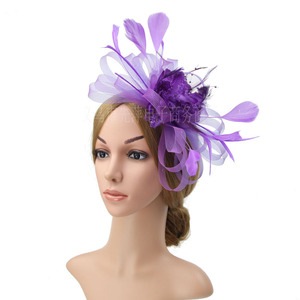Chapeaux et Fascinators d'Église en Gros, Élégants en <span class=keywords><strong>Sinamay</strong></span> pour Mariage, Chapeaux d'Église de Mode à Fleurs en Organza - Product Image 5