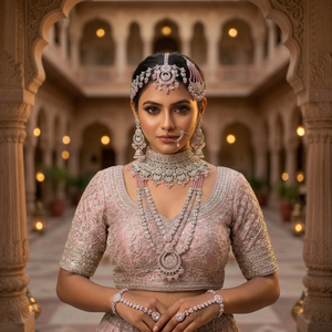 Elegant High Quality Brass Bridal Engagement Wedding Anniversary Party Gift Ethnic Fashion Rhodium Plated Zircon Jewelry <b>Set</b> - Product Image 3