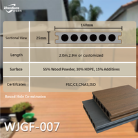 Coextrudiertes Hohlkammer-WPC-Terrassendielen mit 3D-Holzmaserung, wasserdicht, UV-beständig, rutschfest, Holz-Kunststoff-Verbundbodenbelag für Pools