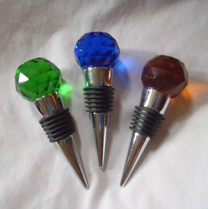 Gekleurde kristallen glazen bol wijnfles stop MH-QT0247 - Product Image 3