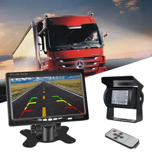 7 Inch backup AHD quad split screen system with 4 video input and 360 degree lorry reversing camera auto body systems car mirror