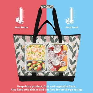 Bolsa Térmica Portátil de Gran Capacidad para Exteriores, Bolsa de Almuerzo con Cierre, Diseño Aloha Hawaii, Bolso de Mano - Product Image 4