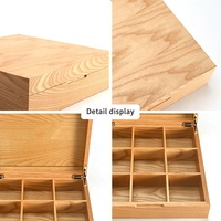 Boîtes à thé en bois faites à la main de haute qualité avec compartiments, gravure laser personnalisable pour le rangement et l'emballage artisanal