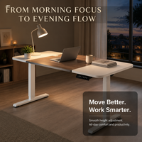 AOR Electric Lift Desk-Office/Computer/E-Sports Desk Split Board Design Extendable Customizable Color Wood Surface Metal Frame