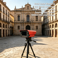 Détecteur de déplacement de dike de réservoir par laser, précision millimétrique, étanchéité IP66, télécommande multi-unités, signal sonore