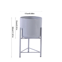 Ensemble de 3 supports de pots de fleurs en métal personnalisés, style moderne, en fer thermolaqué, pour décoration extérieure de jardin et maison
