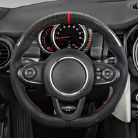 Volant de direction en fibre de carbone véritable tendance pour BMW Mini Cooper F55 F56 F57 Style sport Volant de direction de voiture Couleur personnalisée