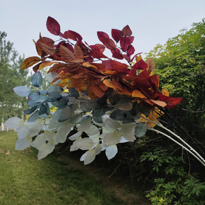 Tige unique Bonsaï Simulation Soie Matériel Jardin Hôtel Maison Bureau Vase Décoration Longues Feuilles Artificielles Arbustes Type - Product Image 5