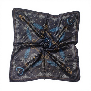 High Quality Fashionable Double Bandana Custom Polyester Checkered Satin <b>Square</b> <b>Scarf</b> Personalized Logo Print Outdoor Skin - Product Image 2