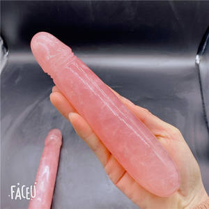 Massaggio genitale a forma speciale di cristallo di quarzo rosa naturale - Product Image 4