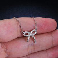 Collier classique en argent S925 plaqué platine avec moissanite VVS D taille brillant certifiée GRA, serti griffe, de la collection de joaillerie fine coréenne