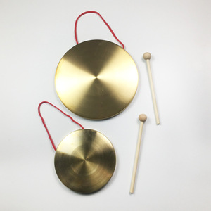 Gong à main de 10 cm en laiton et cuivre, instruments de percussion pour chapelle et opéra, avec marteau de jeu rond - Vente en gros - Product Image 4