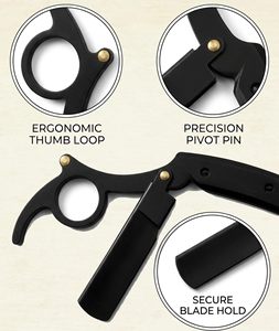 Manual Shaving Razor Professional Hairdresser Trimming Beard Razor Replaceable <b>Blades</b> <b>Barber</b> Razor - Product Image 3