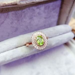 Anillo de Piedra Verde Vintage para Mujer, Anillo de Compromiso de Lujo, Anillos de Boda para Mujer, Joyería - Product Image 5